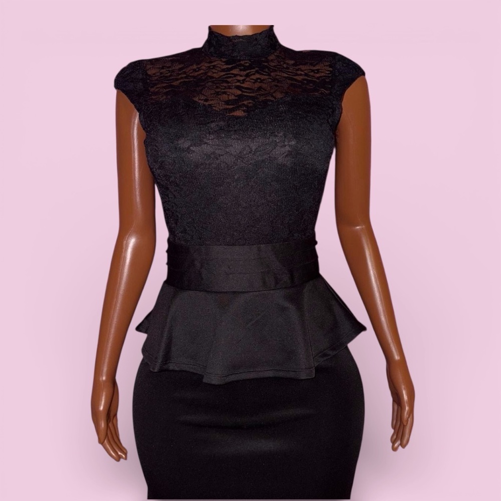 Elegant Black dress lace detail